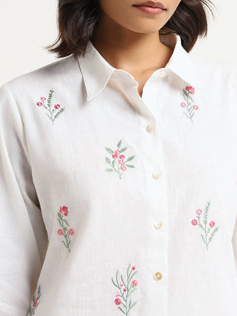 Zuba White Embroidered Tunic