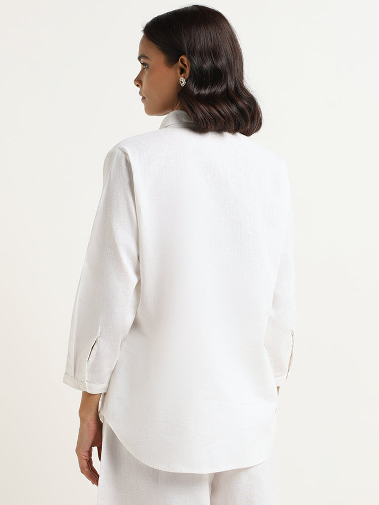 Zuba White Embroidered Cotton Tunic