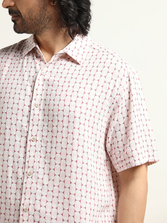 Ascot Pink Printed Relaxed Fit Shirt