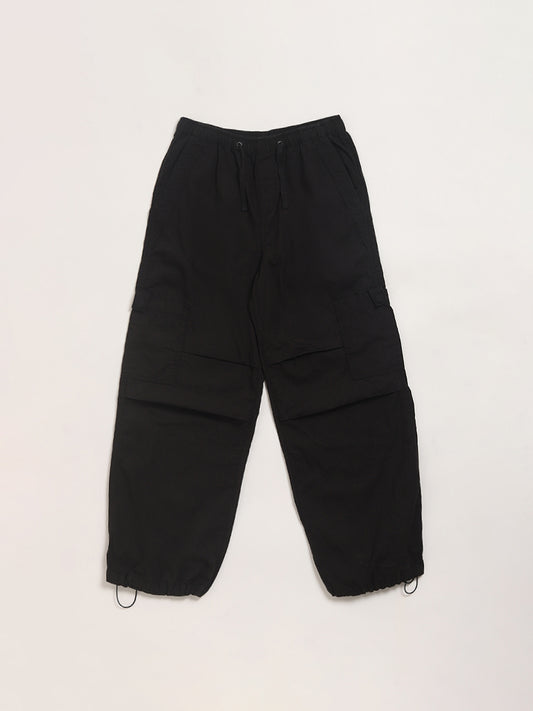 Y&F Kids Black Parachute Pants