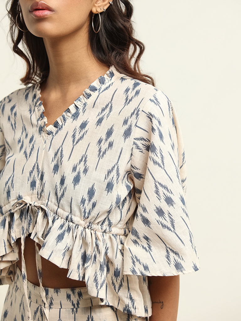 Bombay Paisley Off White Printed Top