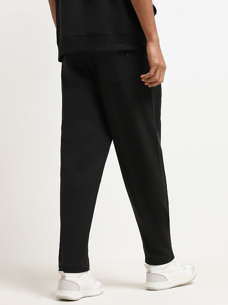 Studiofit Black Relaxed Fit Track Pants