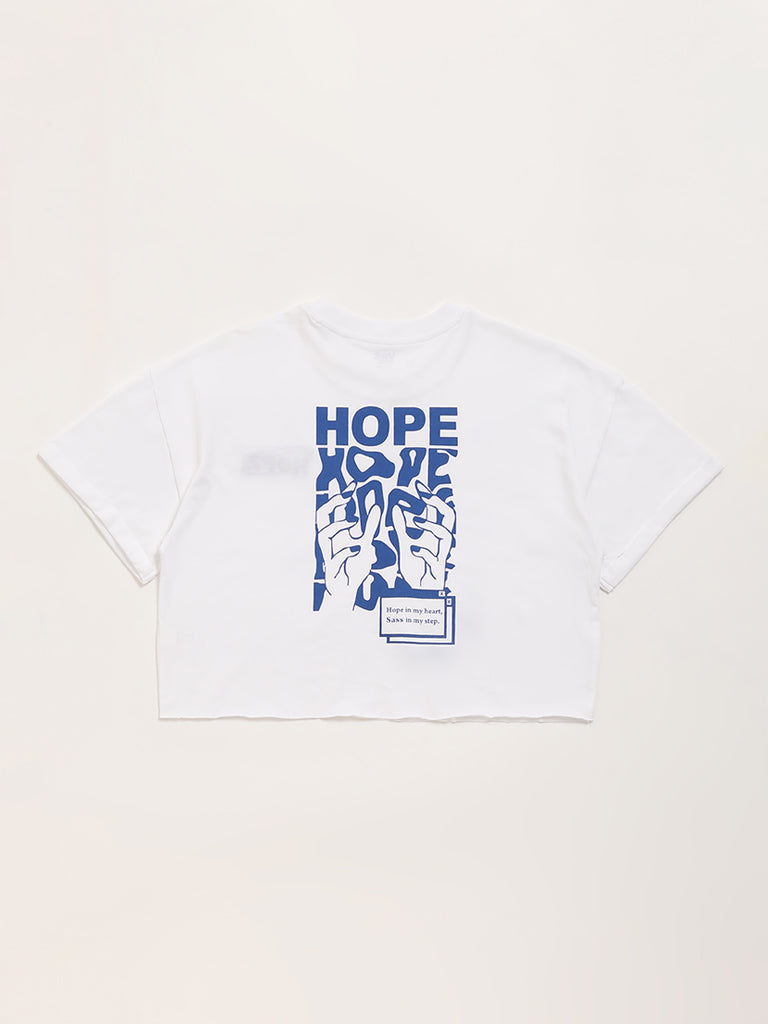 Y&F Kids White Over-Sized T-Shirt