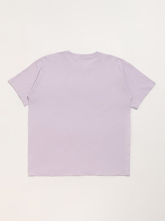 Y&F Kids Lavender Printed T-Shirt