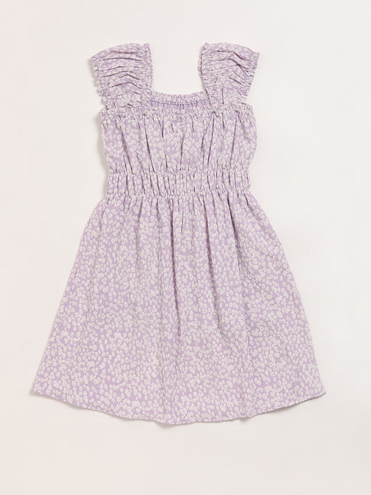 Y&F Kids Lilac Smocked Waist Dress