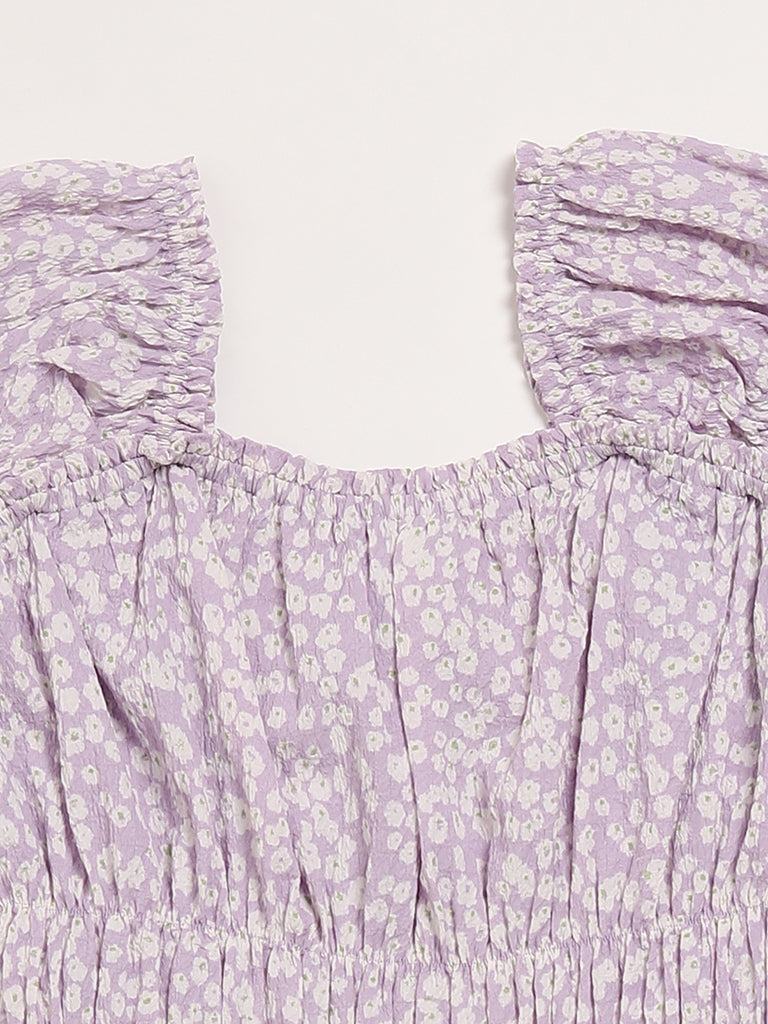 Y&F Kids Lilac Smocked Waist Dress