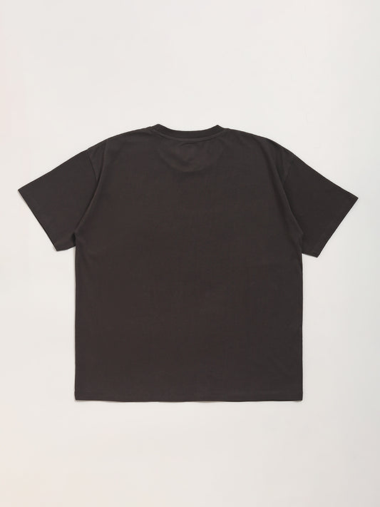 Y&F Kids Grey Printed T-Shirt