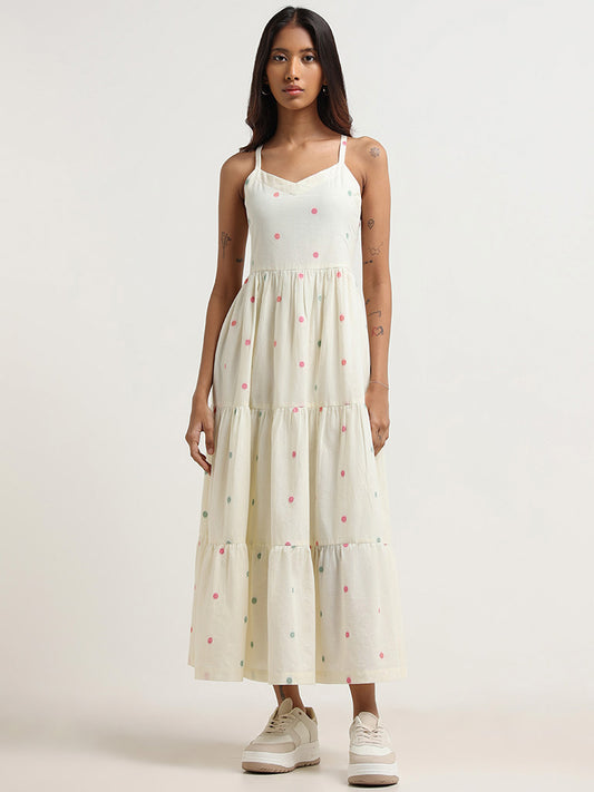 Bombay Paisley Off-White Tiered Dress