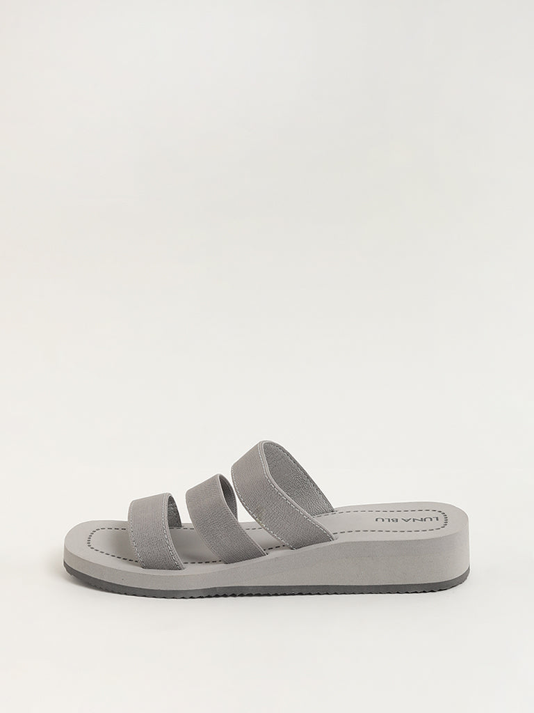 LUNA BLU Grey Three Strap Sandals