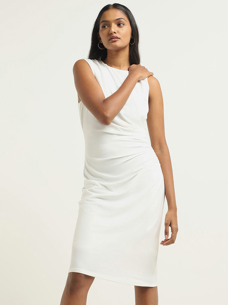 Wardrobe White Sleek A-Line Dress