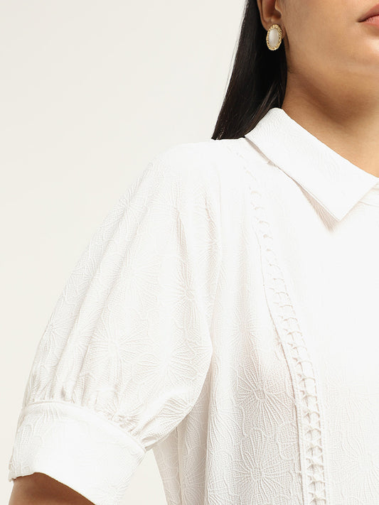 Wardrobe White Textured Shirt
