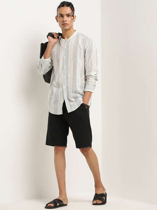 ETA Off-White Striped Cotton Resort Fit Shirt