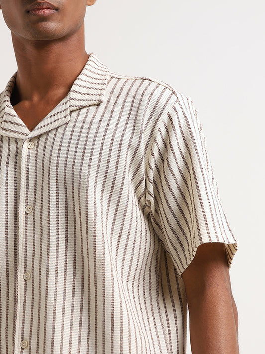 ETA Off-White Textured-Knit Relaxed Fit Shirt
