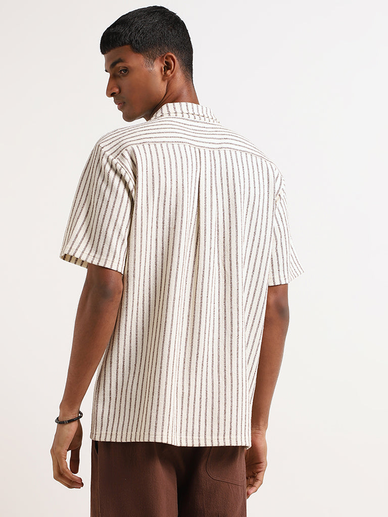 ETA Off-White Textured-Knit Relaxed Fit Shirt