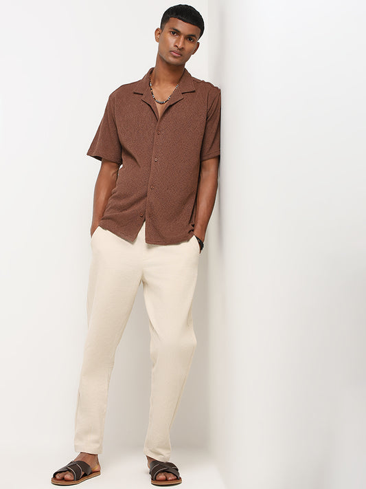 ETA Brown Knitted Relaxed Fit Shirt