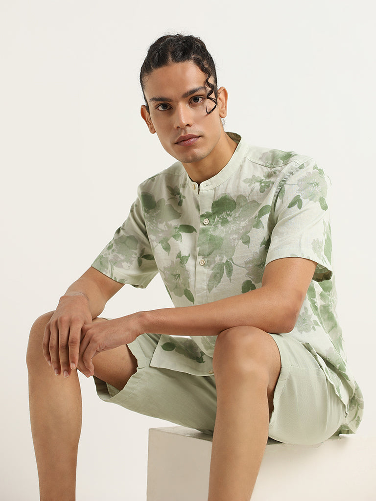 ETA Green Floral Relaxed Fit Shirt