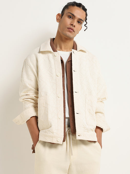 ETA Off-White Self-Patterned Relaxed Fit Jacket