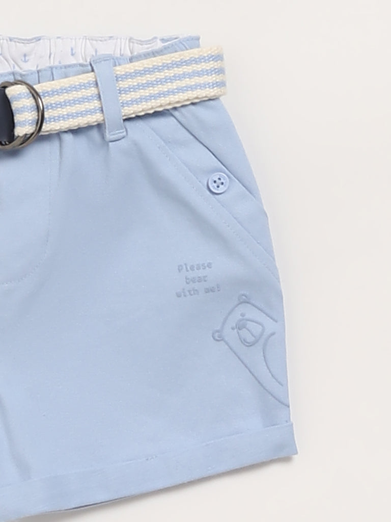 HOP Baby Blue Shorts with Belt