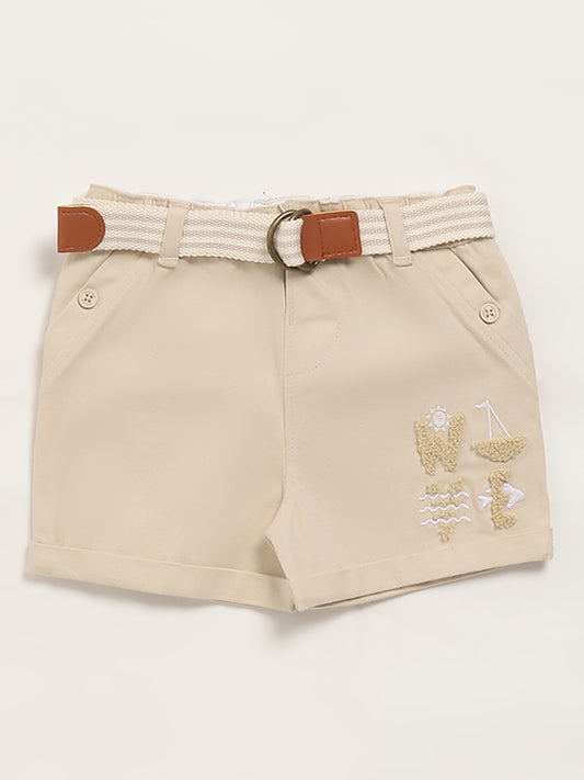 HOP Baby Beige Shorts with Belt