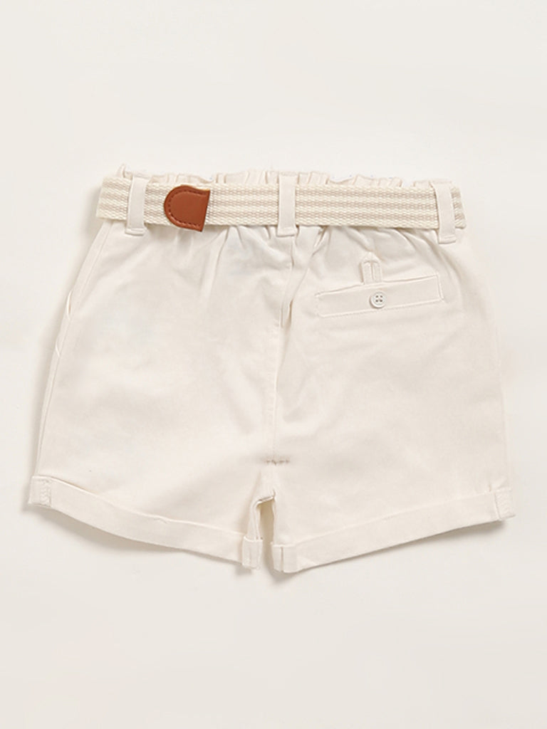 HOP Baby Cream Shorts with Belt