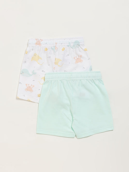 HOP Baby Multicolor Printed Shorts - Pack of 2