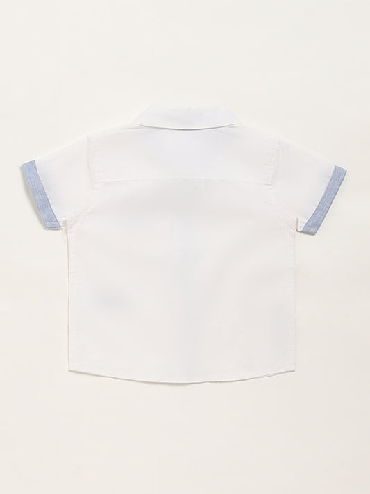 HOP Baby White Embroidered Shirt