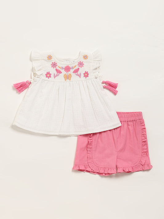 HOP Baby White Top with Shorts
