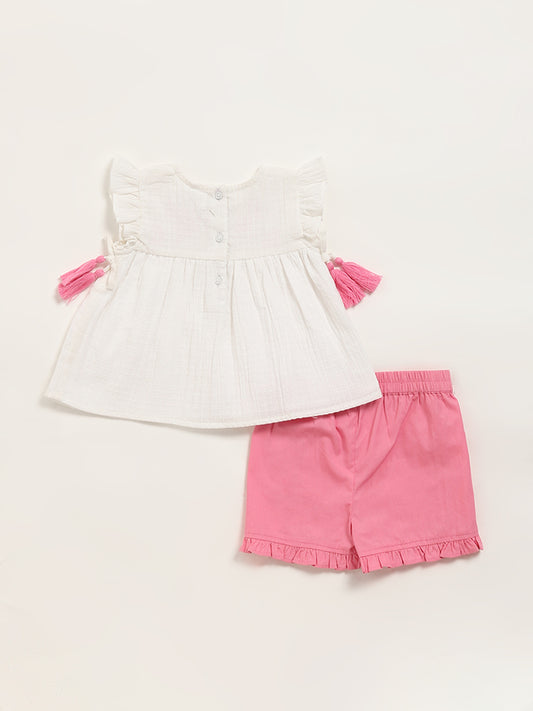 HOP Baby White Top with Shorts