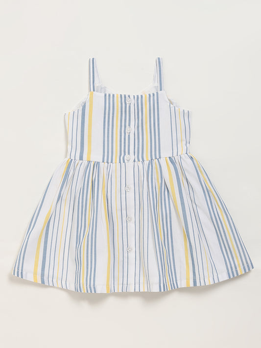 HOP Baby White Striped Dress