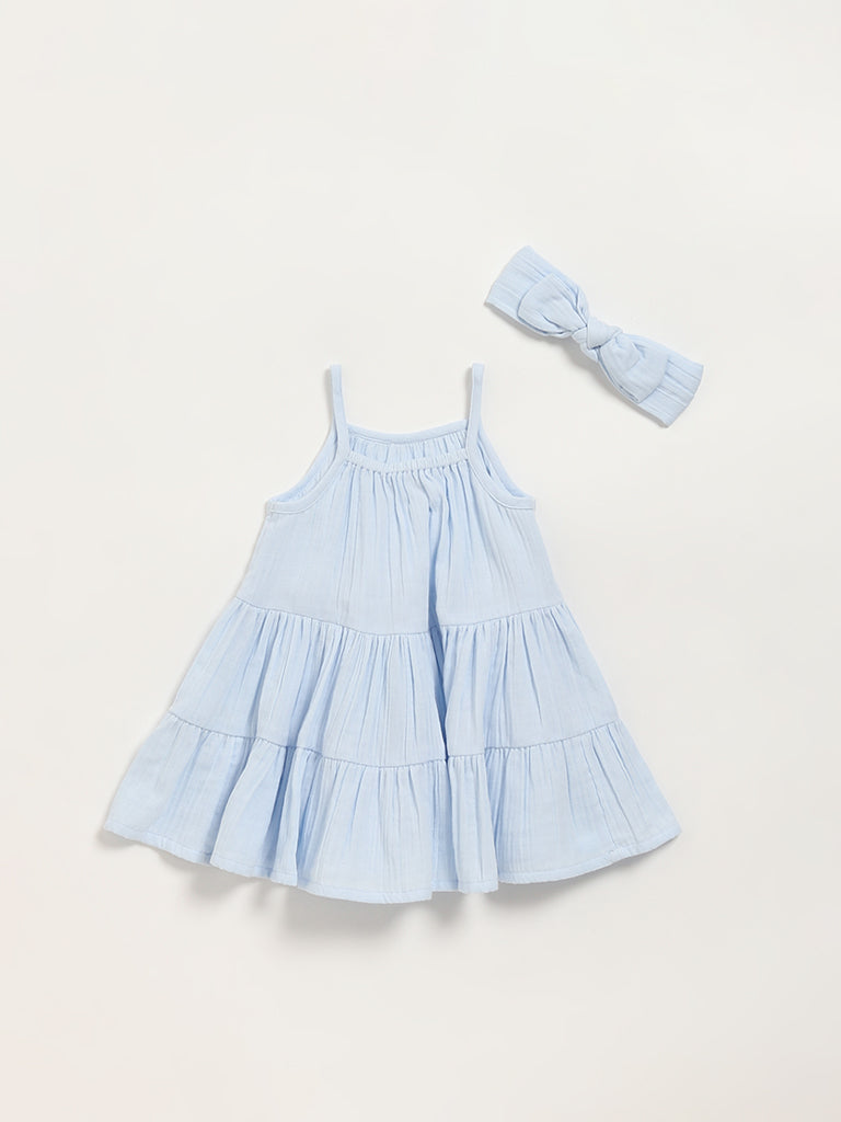 HOP Baby Blue Strappy Dress with Headband