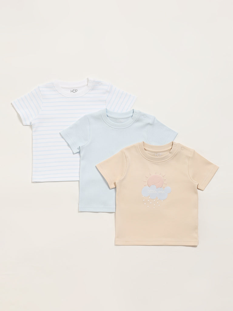 HOP Baby Multicolor T-Shirt - Pack of 3