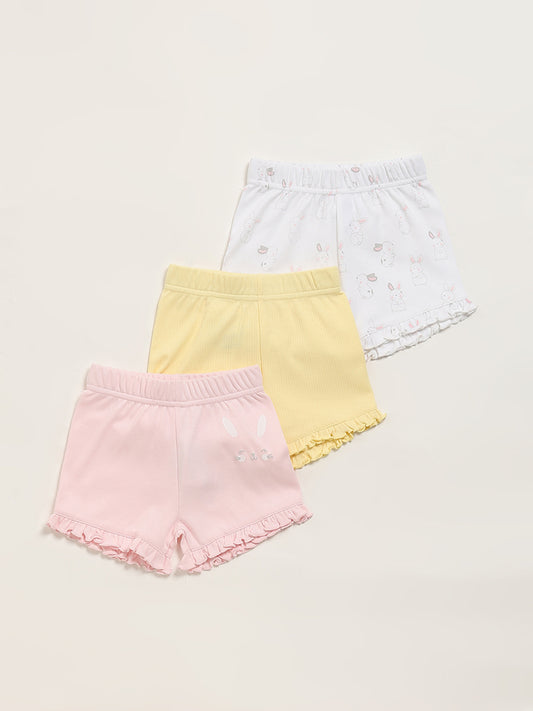 HOP Baby Multicolor Printed Assorted Shorts - Pack of 3