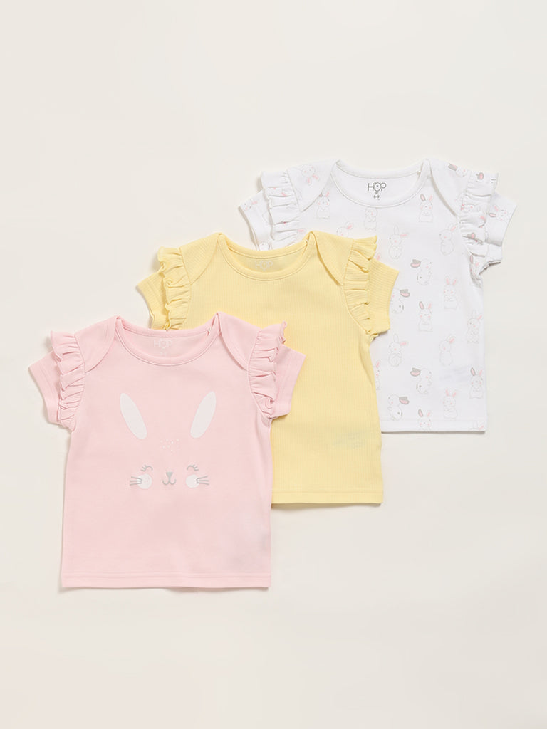 HOP Baby Multicolor Printed Assorted Top - Pack of 3