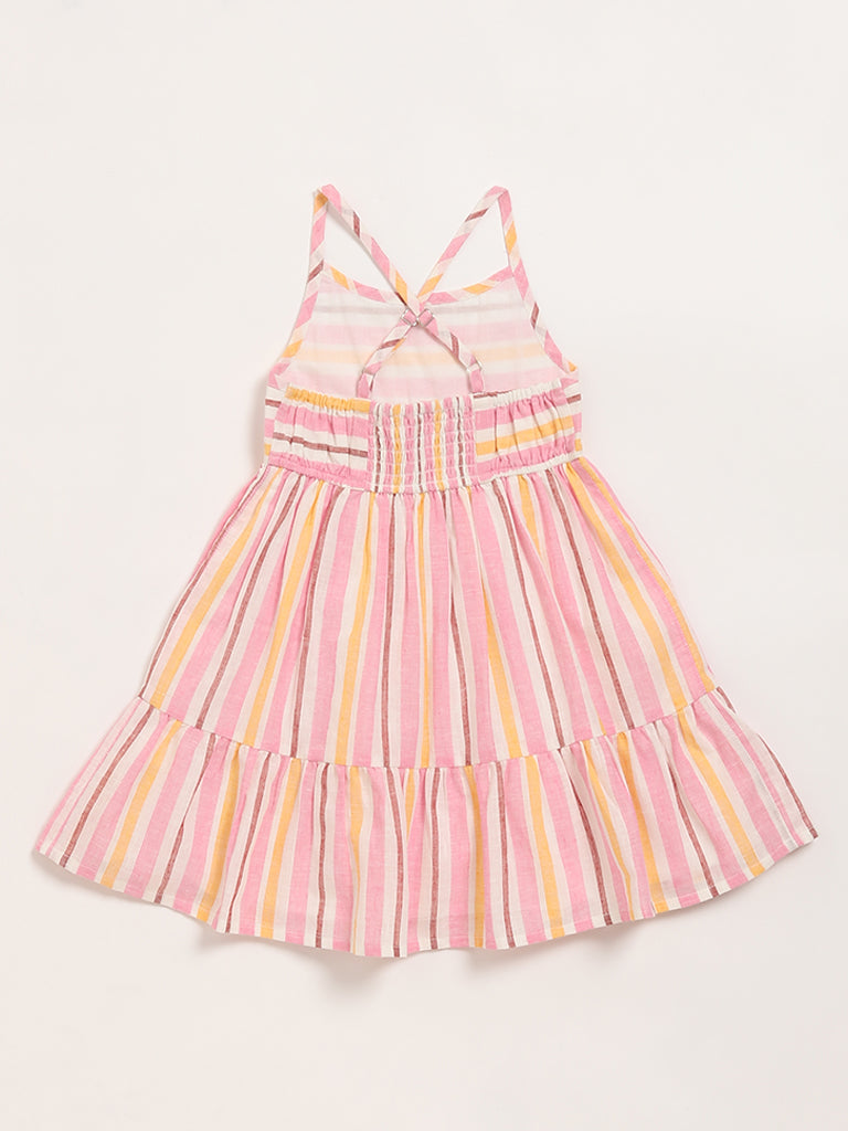HOP Kids Pink Striped Dress