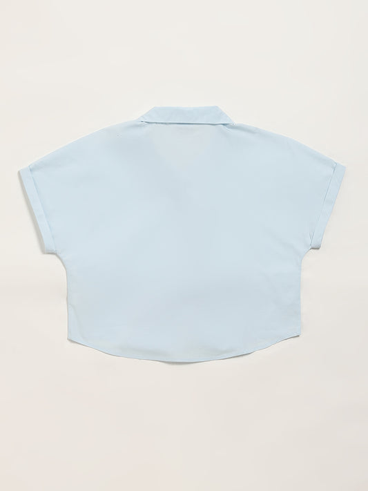 Y&F Kids Blue Crop Shirt