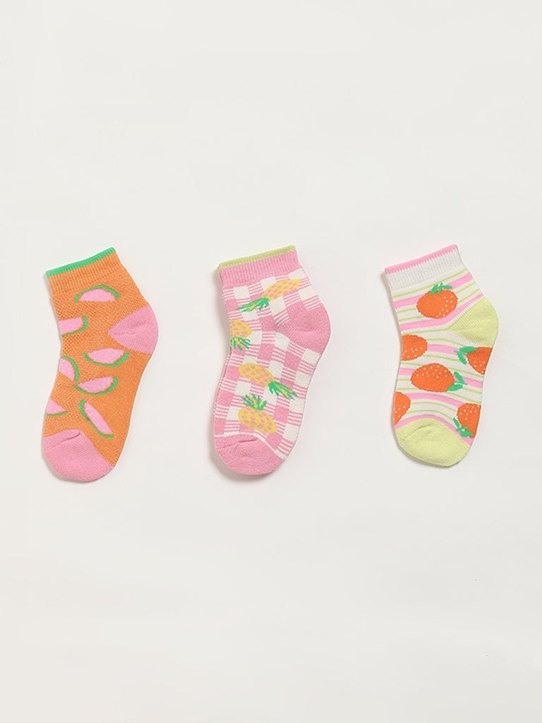 HOP Kids Multicolor Printed Socks - Pack of 3