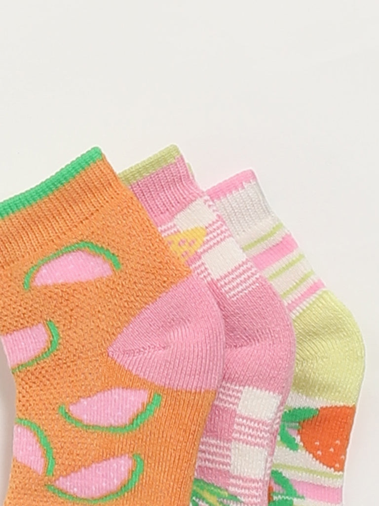 HOP Kids Multicolor Printed Socks - Pack of 3