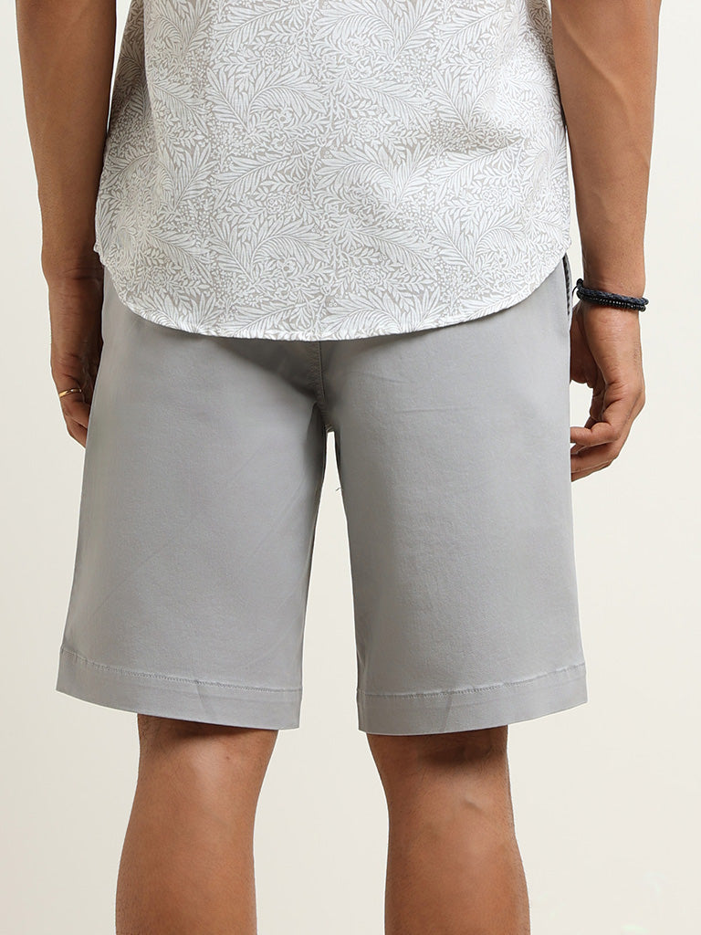 WES Casuals Grey Relaxed Fit Bermuda Shorts
