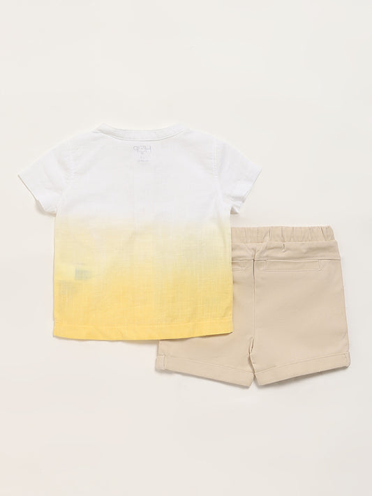 HOP Baby Yellow Ombre Shirt & Shorts Set