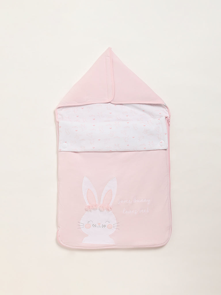 HOP Baby Bunny Adorned Pink Sleeping Bag