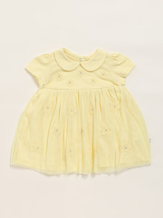 HOP Baby Yellow Embroidered Dress