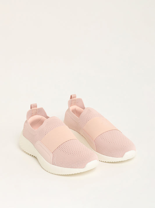 LUNA BLU Pink Elastic Knit Sport Shoes