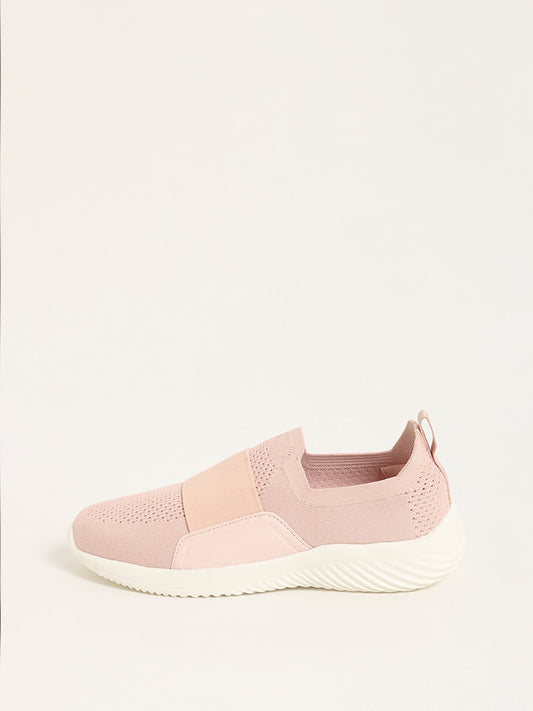 LUNA BLU Pink Elastic Knit Sport Shoes