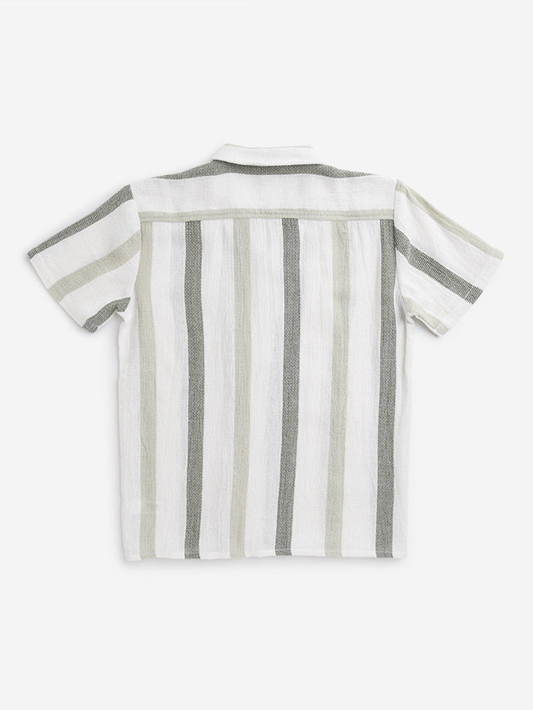 Y&F Kids Off-White Striped Shirt