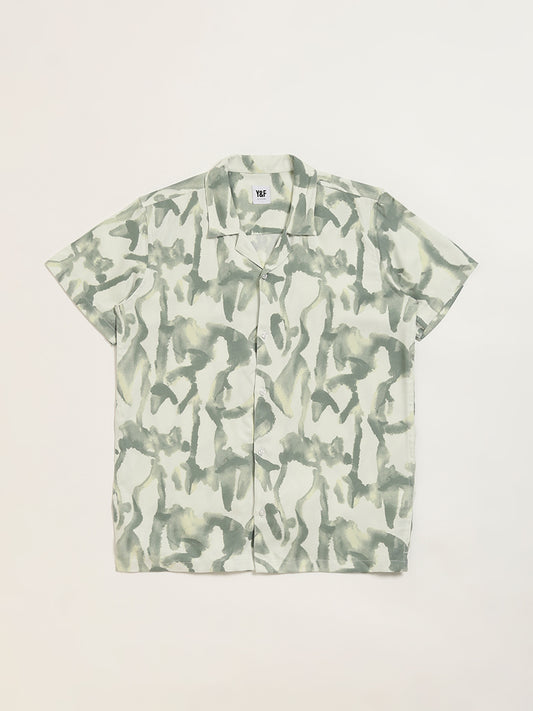 Y&F Kids Green Camouflage Print Shirt