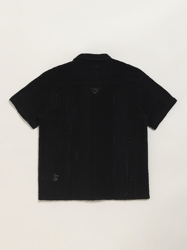 Y&F Kids Black Mesh Shirt