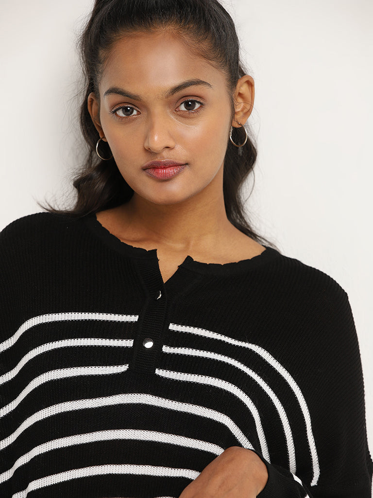 LOV Black Striped Sweater
