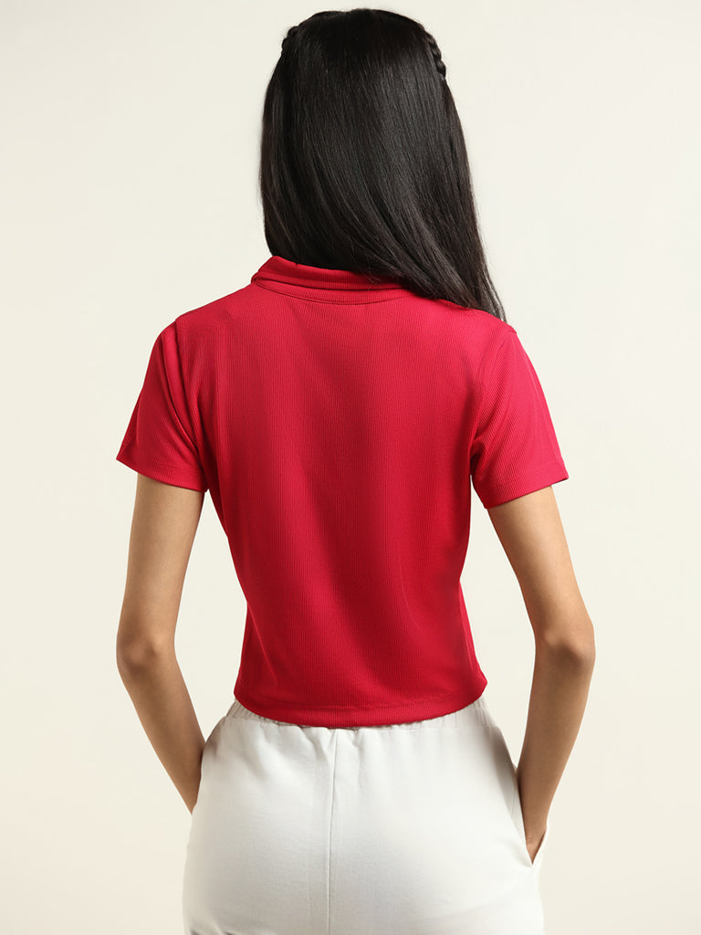 Studiofit Red Collared T-Shirt