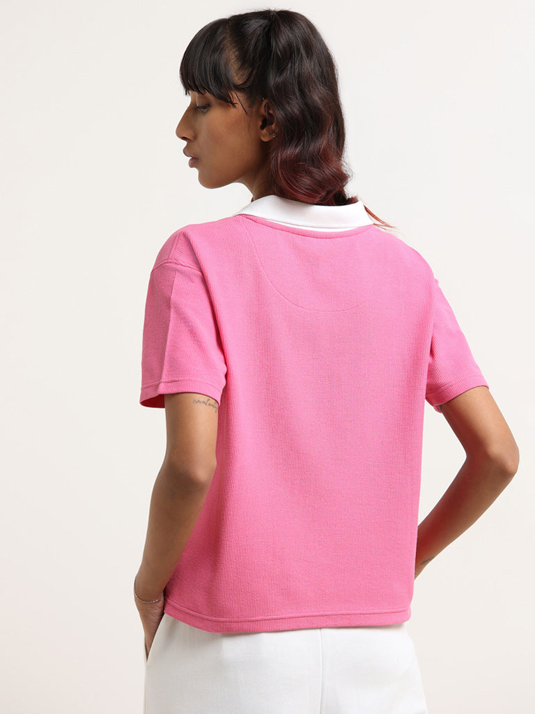 Studiofit Pink Crop T-Shirt