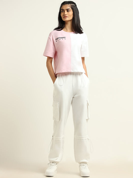 Studiofit Pink Printed T-Shirt